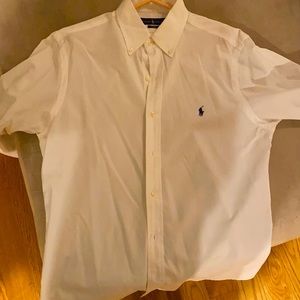 Size M white Ralph Lauren polo button down.
